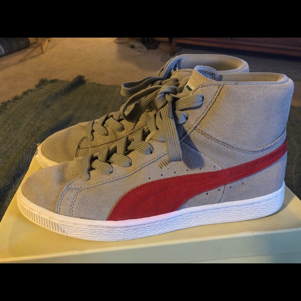 Puma Hi Tops Gray Suede